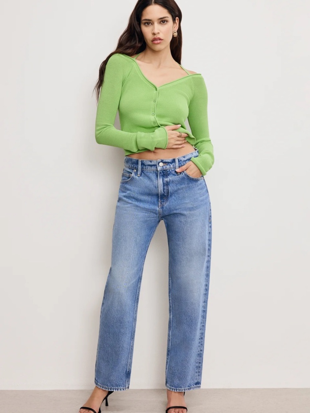 Good American Relaxed Light Blue Straight-Leg Jeans